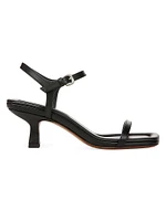 Coco Horchata Leather Kitten-Heel Sandals