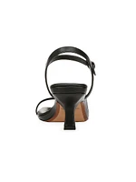 Coco Horchata Leather Kitten-Heel Sandals
