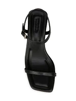 Coco Horchata Leather Kitten-Heel Sandals