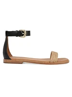 Martina Leather & Woven Sandals