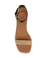 Martina Leather & Woven Sandals