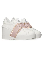 Open Disco Wedge Sneakers Calfskin 85MM