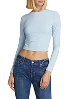 Jersey Long-Sleeve Crop Top