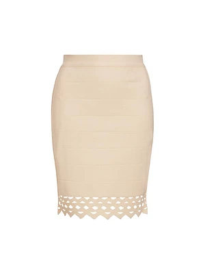 Laser-Cut Lace Miniskirt