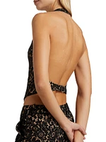 Luna Halter Lace Vest Top