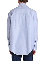 4-Bar Cotton Oversized Button-Down Shirt