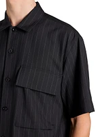 Pinstriped Button-Up Shirt