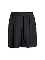 Pinstriped Suiting Shorts