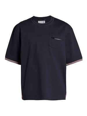 Cotton Jersey Side-Zip T-Shirt