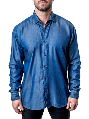 Fibonacci Shiny Denim Shirt