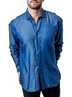 Fibonacci Shiny Denim Shirt