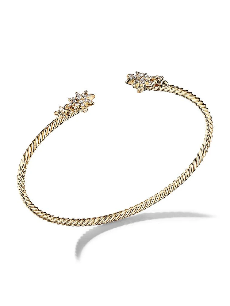 Petite Starburst Cable Bracelet 18K Yellow Gold