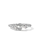 Petite Buckle Ring In 18K White Gold