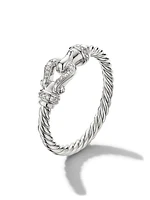 Petite Buckle Ring In 18K White Gold