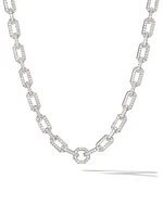 Pavé Chain Necklace in 18K White Gold