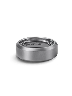 Streamline Beveled Band Ring Titanium, 8.5mm