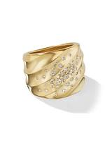 Cable Edge Saddle Ring 18K Yellow Gold