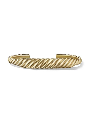 Sculpted Cable Contour Cuff Bracelet 18K Yellow Gold, 9mm