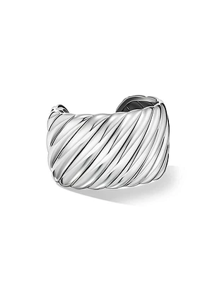 Sculpted Cable Cuff Bracelet In Sterling Silver