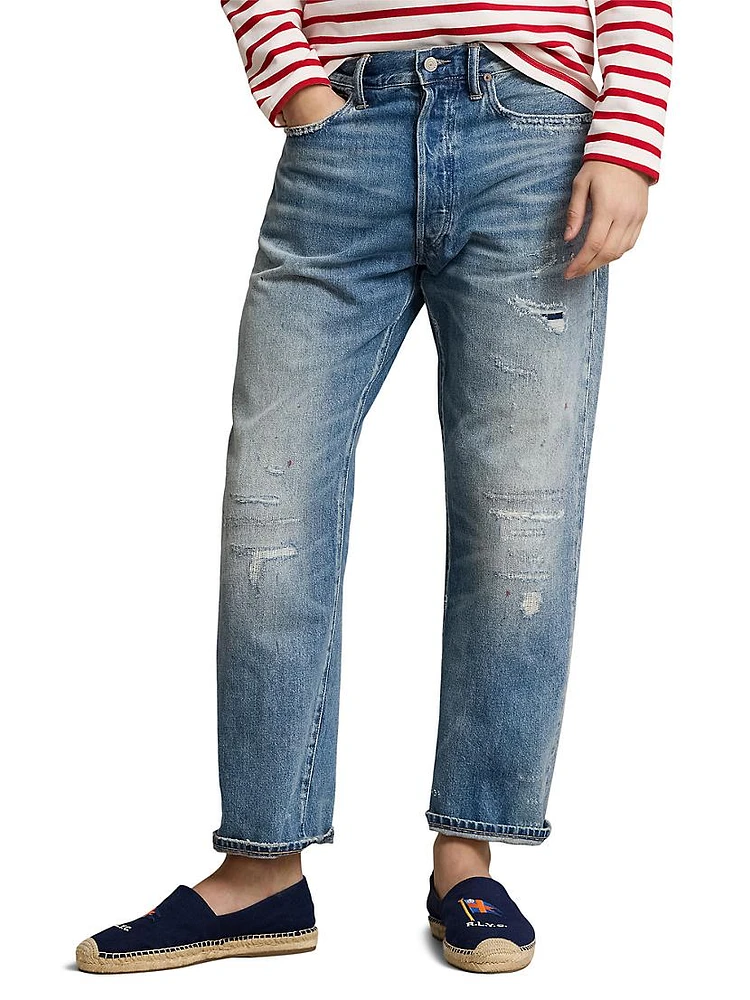 Distressed Slim-Fit Jeans