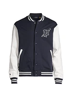 Fleece Logo Baseball Jacket