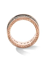 Streamline Three Row Band Ring 18K Rose Gold