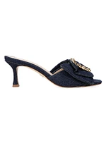 Pietra Bow-Embellished Kitten-Heel Sandals