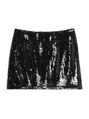 Sequined Low-Rise Miniskirt