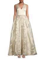 Metallic Jacquard Ballgown