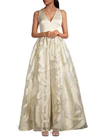 Metallic Jacquard Ballgown