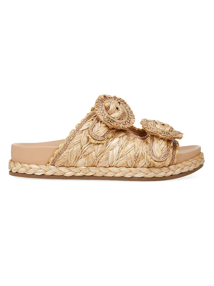 Reina Raffia Slide Sandals