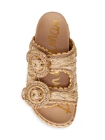 Reina Raffia Slide Sandals