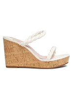 Nina Leather Wedge Sandals