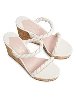 Nina Leather Wedge Sandals