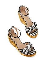 Tianna 100MM Gingham Wicker Wedge Sandals