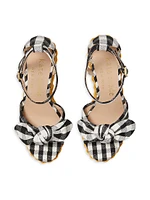 Tianna 100MM Gingham Wicker Wedge Sandals