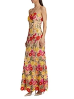 Arlene Embroidered Floral Gown