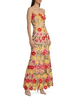 Arlene Embroidered Floral Gown