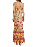 Arlene Embroidered Floral Gown