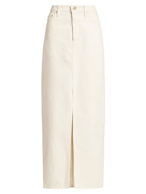 Lu High-Rise Denim Maxi Skirt