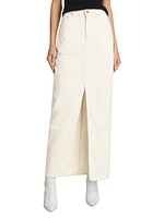 Lu High-Rise Denim Maxi Skirt