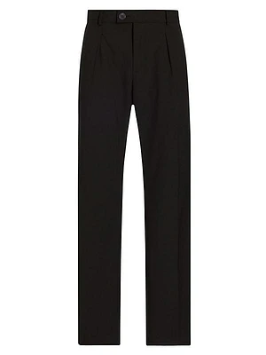 Pleated Wool-Blend Trousers