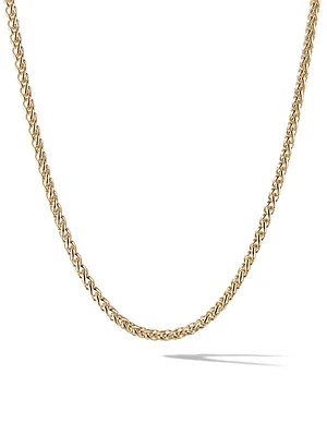 Wheat Chain Necklace In 18K Yellow Gold, 4mm