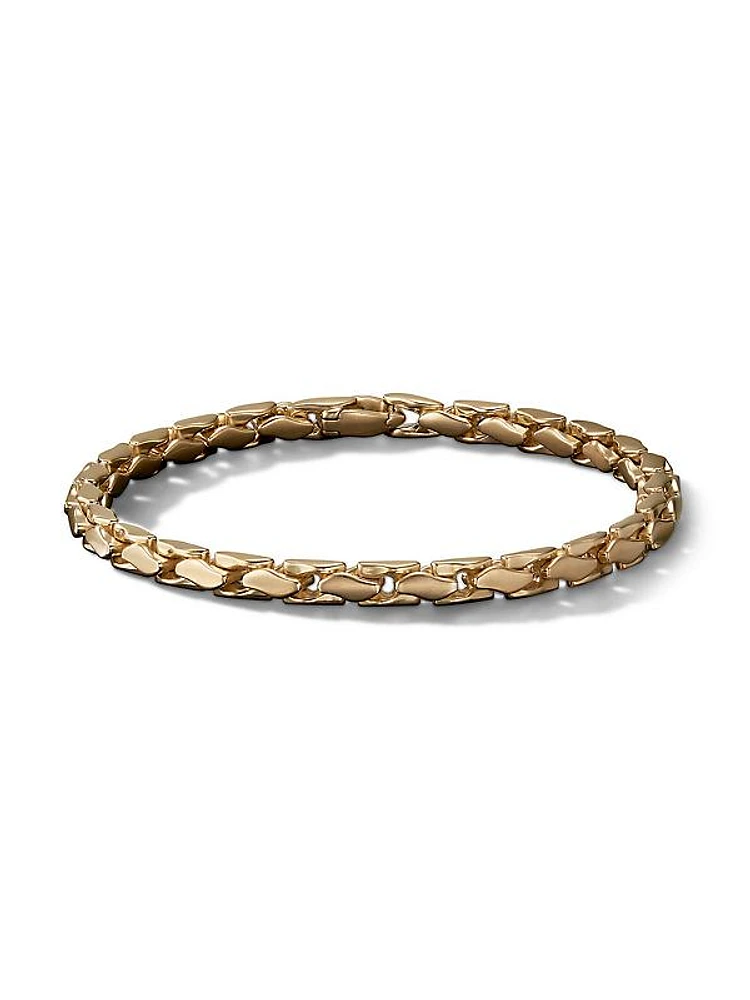 Fluted Chain Bracelet In 18K Yellow Gold, 5mm