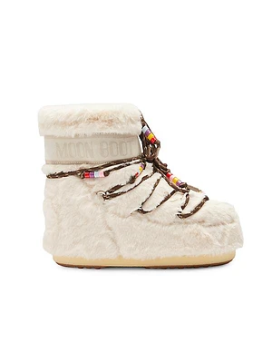 Icon Low Faux Fur & Beaded Moon Boots