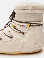 Icon Low Faux Fur & Beaded Moon Boots