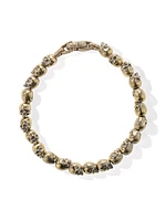 Memento Mori Skull Bead Bracelet In 18K Yellow Gold