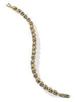 Memento Mori Skull Bead Bracelet In 18K Yellow Gold