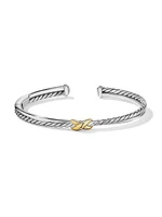 Petite X Center Station Bracelet In Sterling Silver