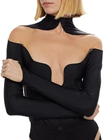 Illusion Mesh-Paneled Bodysuit